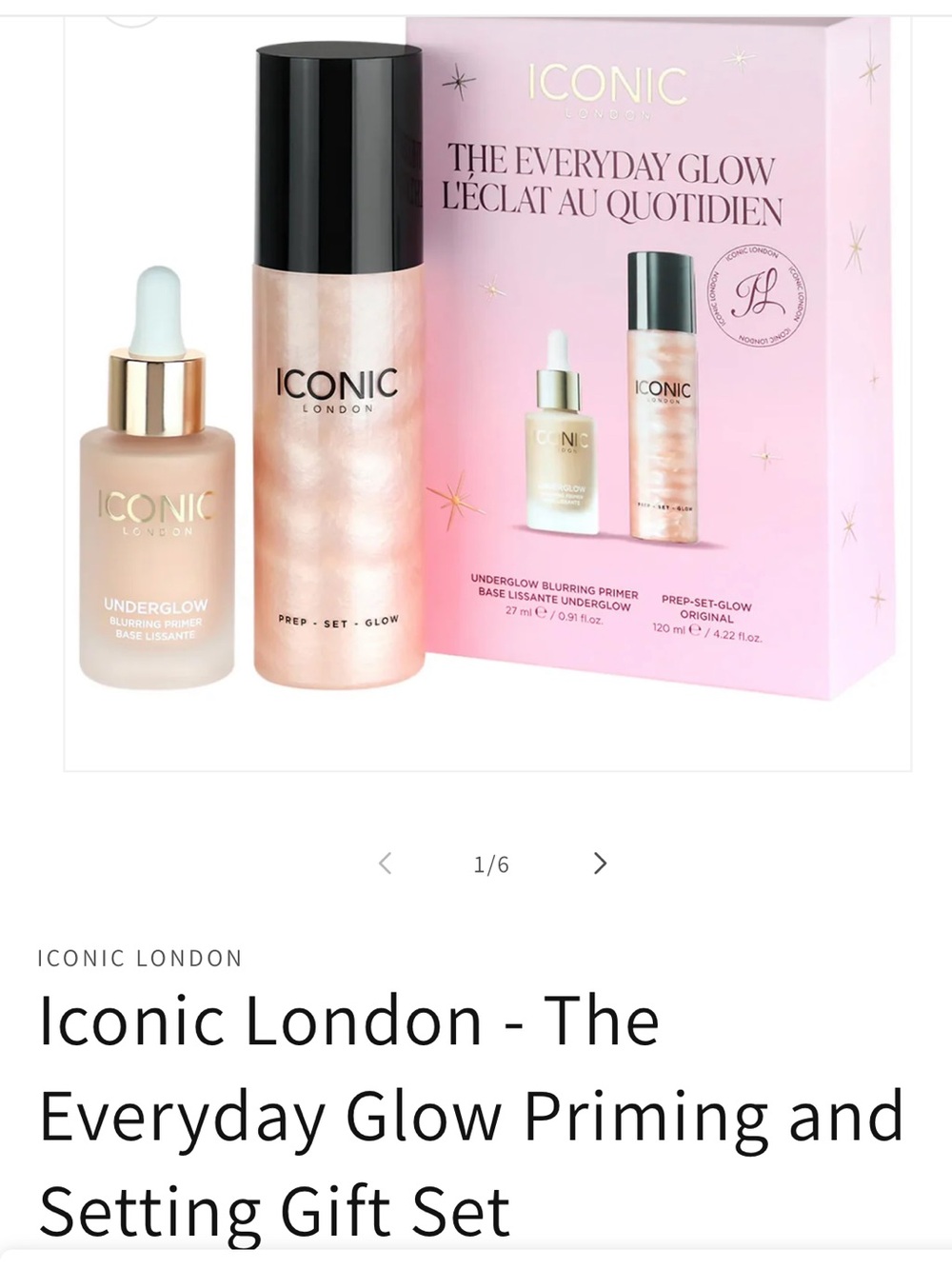 ICONIC London everyday glow  Glow Priming & Setting set 
New in open box